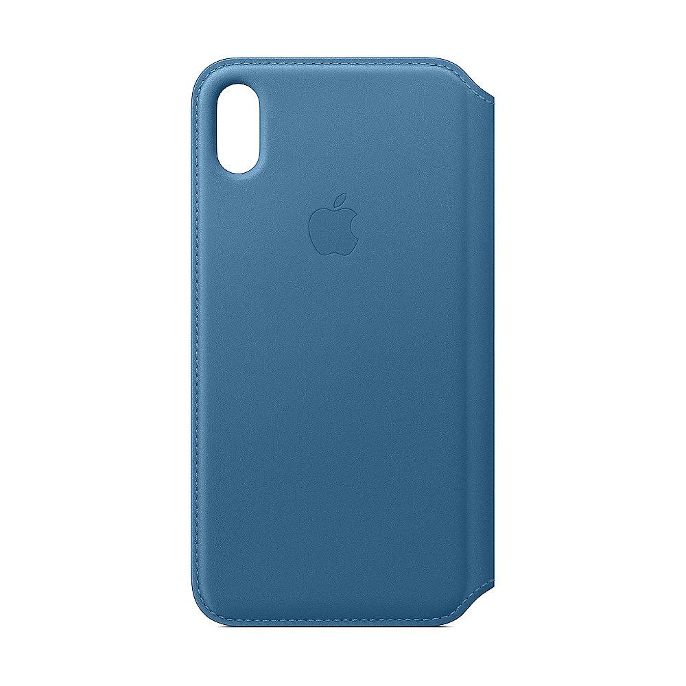 Apple Original iPhone XS Max Leder Folio Case-Cape Cod Blau