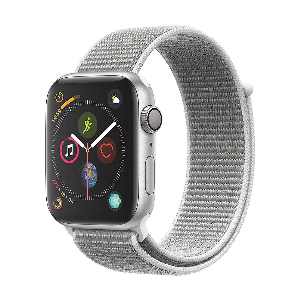 Apple Watch Series 4 GPS 44mm Aluminiumgehäuse Silber mit Sport Loop Muschel, Apple, Watch, Series, 4, GPS, 44mm, Aluminiumgehäuse, Silber, Sport, Loop, Muschel