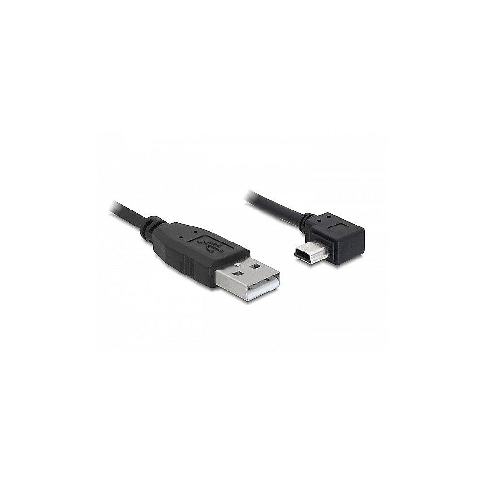 DeLOCK USB 2.0 Kabel 3m USB-A zu mini-B St./St. gewinkelt 82683 schwarz