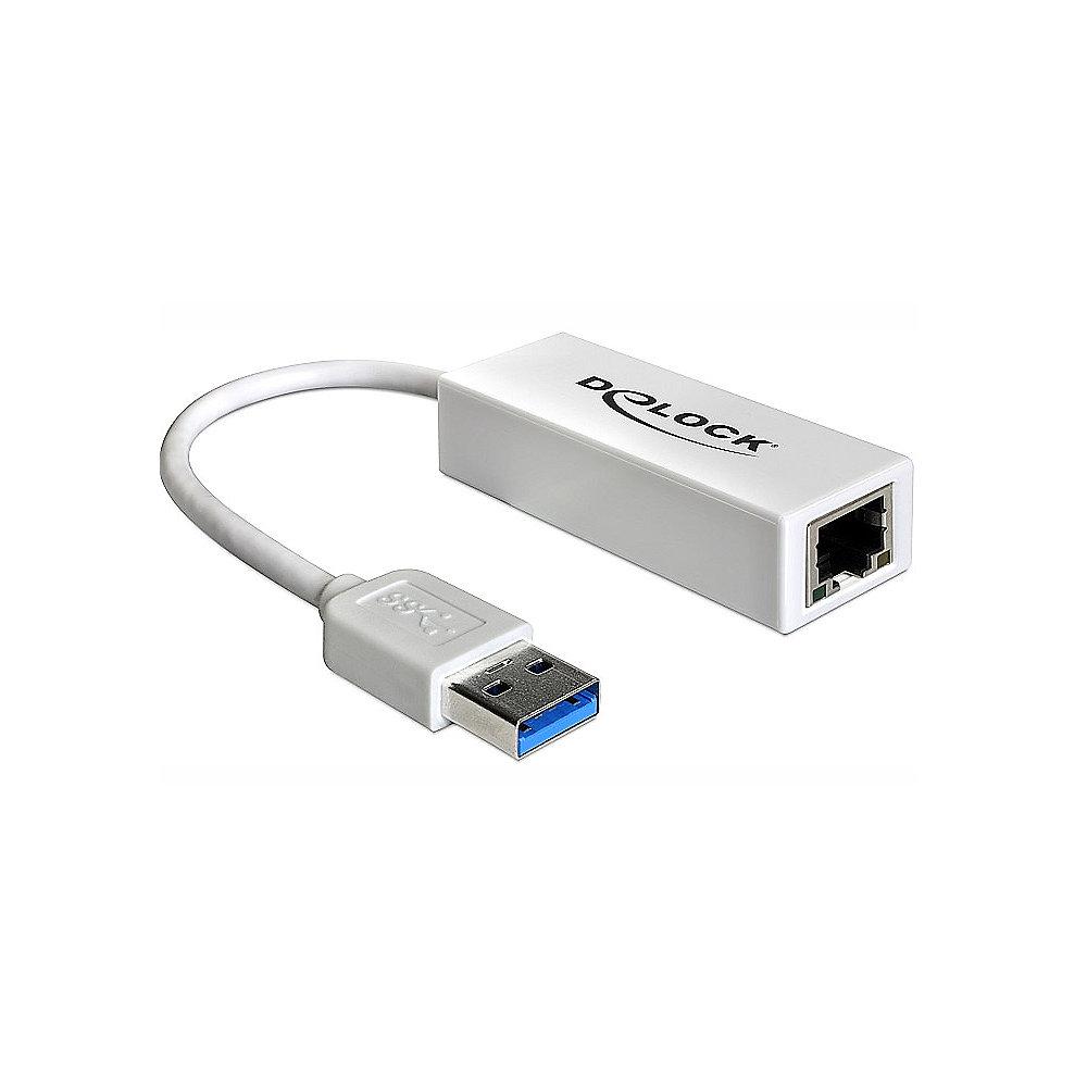 DeLOCK USB 3.0 Adapter zu Ethernet RJ45 10/100/1000 62417 weiß, DeLOCK, USB, 3.0, Adapter, Ethernet, RJ45, 10/100/1000, 62417, weiß
