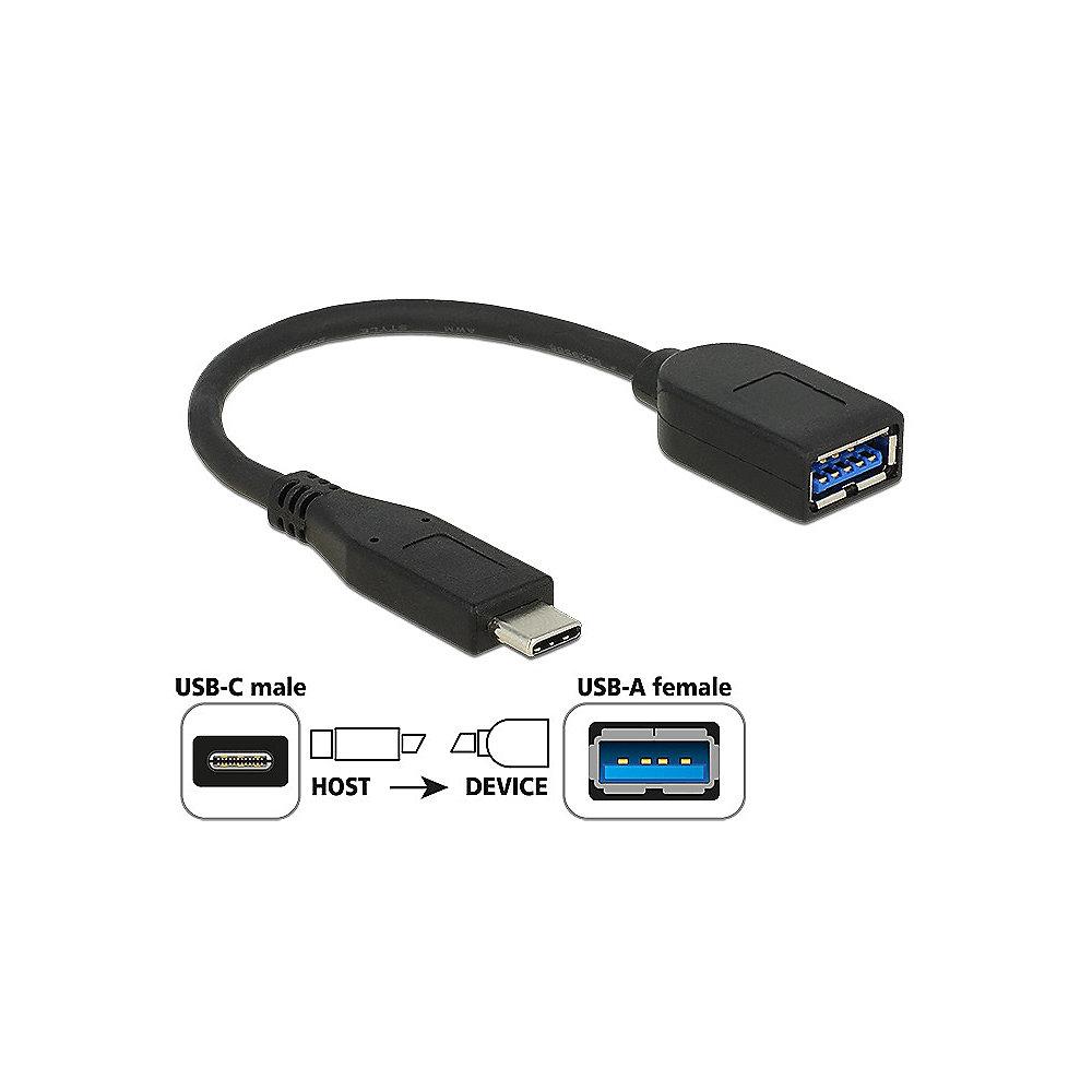 DeLOCK USB 3.1 Adapter 0,1m USB-C zu USB-A Premium St./Bu. koaxial 65684 schwarz, DeLOCK, USB, 3.1, Adapter, 0,1m, USB-C, USB-A, Premium, St./Bu., koaxial, 65684, schwarz