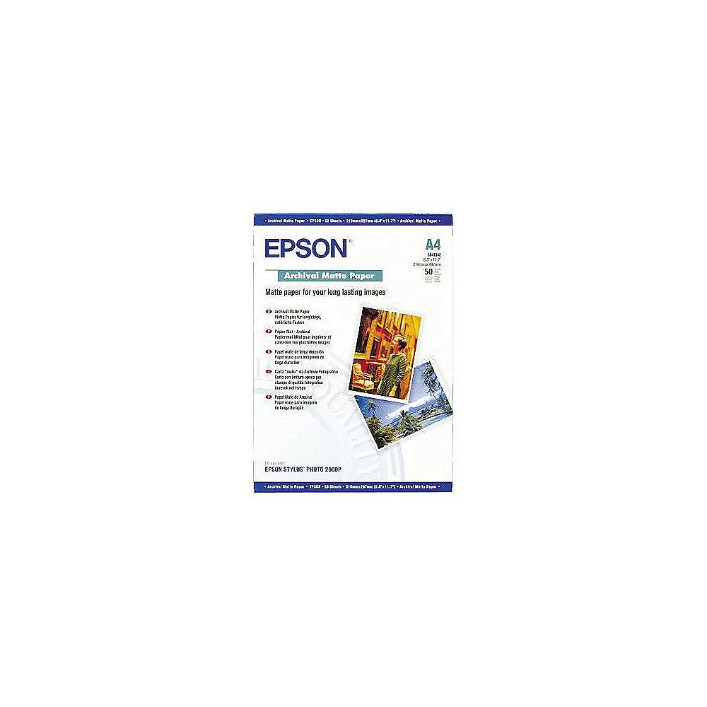 EPSON C13S041342 Archival Matte Paper, A4, 192g/qm, 50 Blatt, EPSON, C13S041342, Archival, Matte, Paper, A4, 192g/qm, 50, Blatt
