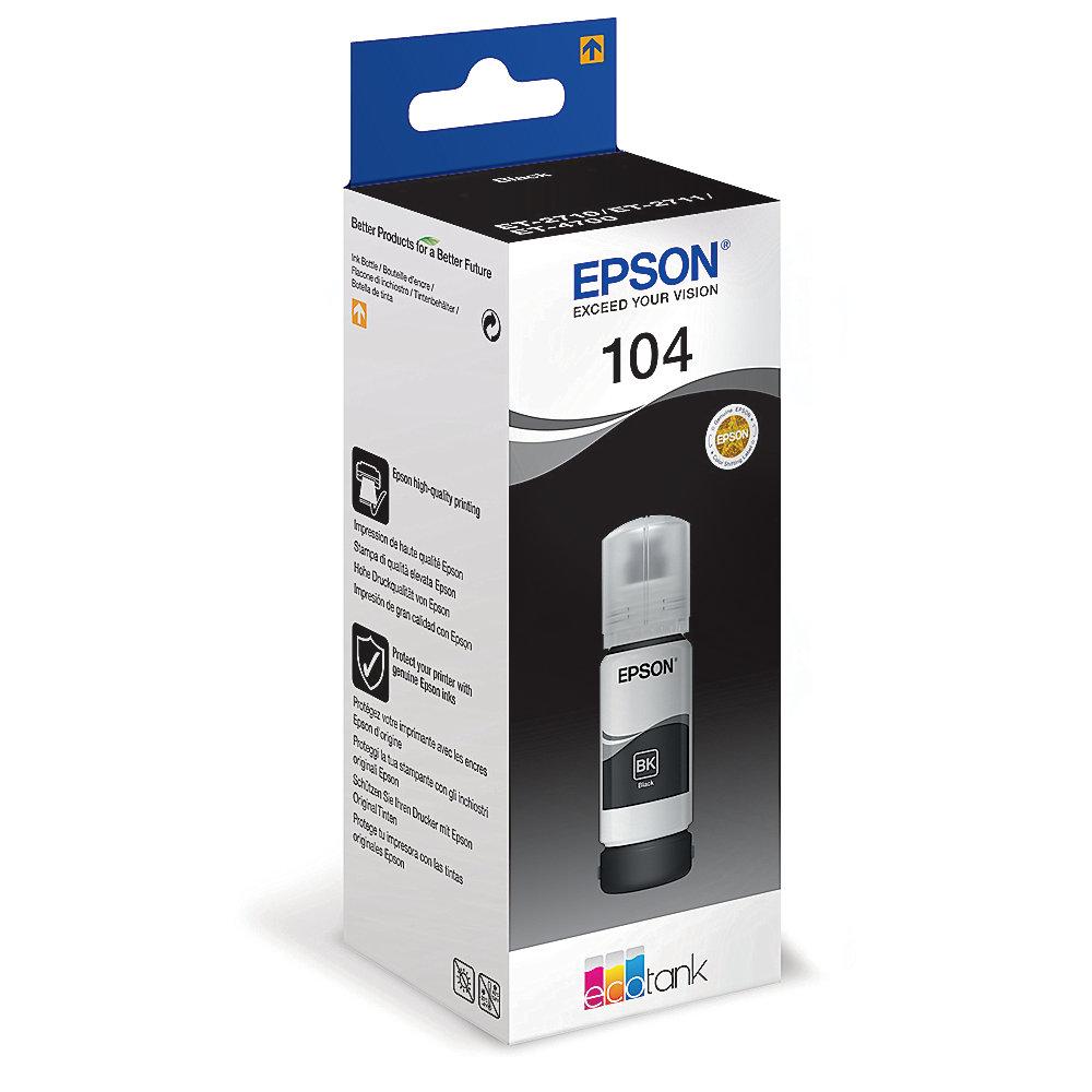 Epson C13T00P140 Original Tintenbehälter 104 Schwarz EcoTank