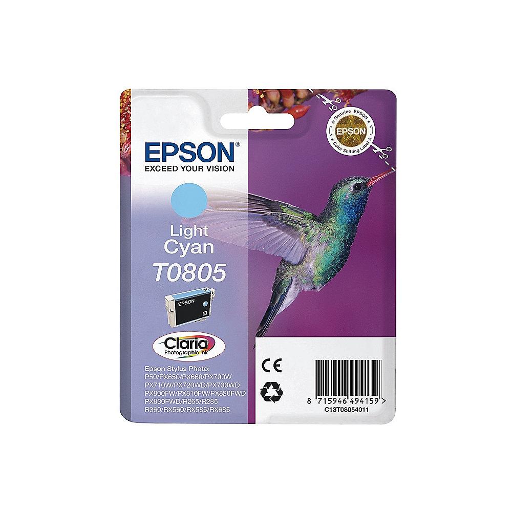 Epson C13T08054011 Druckerpatrone T0805 helles cyan, Epson, C13T08054011, Druckerpatrone, T0805, helles, cyan