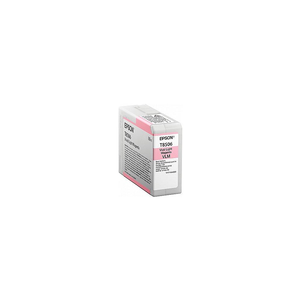 Epson C13T850600 Druckerpatrone T8506 Hohe Kapazität Hell Magenta SC-P800, Epson, C13T850600, Druckerpatrone, T8506, Hohe, Kapazität, Hell, Magenta, SC-P800