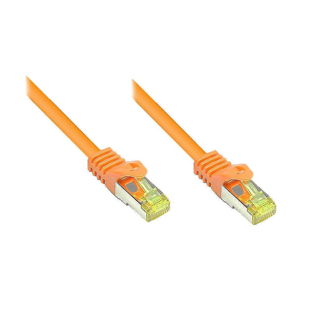Good Connections Patchkabel mit Cat. 7 Rohkabel S/FTP 0,15m orange