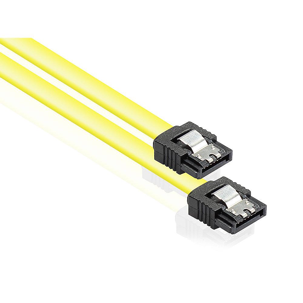 Good Connections SATA Anschlusskabel 0,3m 6Gb/s mit Metallclip gelb