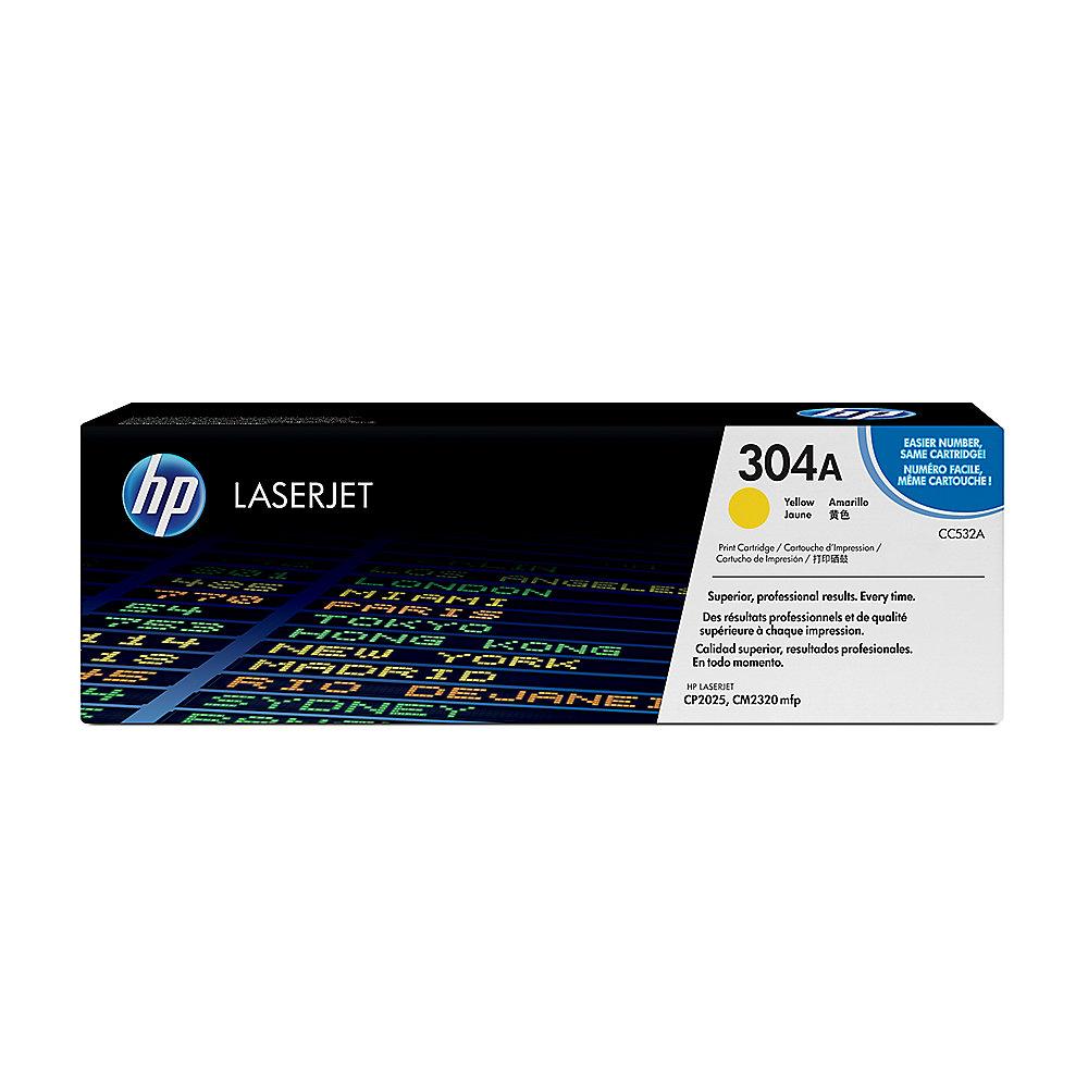 HP CC532A Original Tonerkassette 304A gelb, HP, CC532A, Original, Tonerkassette, 304A, gelb