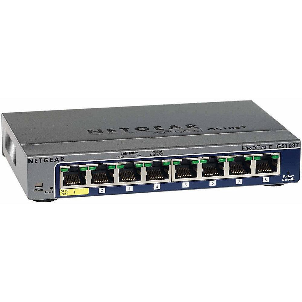 Netgear GS108Tv2 8 Port Gigabit Ethernet Smart Switch, Netgear, GS108Tv2, 8, Port, Gigabit, Ethernet, Smart, Switch