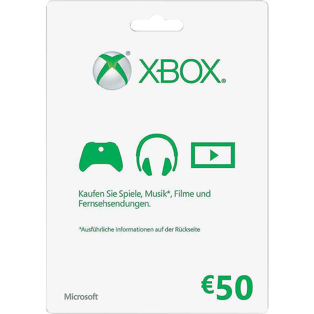 Xbox Live Guthabenkarte 50 €, Xbox, Live, Guthabenkarte, 50, €